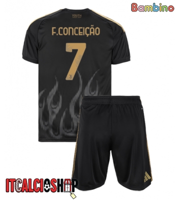 Juventus Francisco Conceicao #7 Terza Maglia Bambino 2026-27 Manica Corta (+ Pantaloni corti)